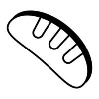 trendig design ikon av baguette vektor