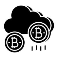ein perfekt Design Symbol von Wolke Bitcoin vektor