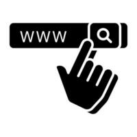 fast design ikon av webb webbläsare, www vektor