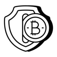 perfekt Design Symbol von Bitcoin Sicherheit vektor