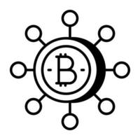 Prämie herunterladen Symbol von Bitcoin Netzwerk vektor