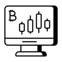 premie ladda ner ikon av bitcoin Diagram vektor