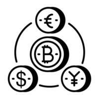 konceptuell linjär design ikon av valuta utbyta vektor