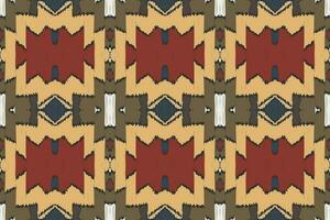 Motiv Ikat nahtlos Muster Stickerei Hintergrund. Ikat Muster geometrisch ethnisch orientalisch Muster traditionell.aztekisch Stil abstrakt Vektor Design zum Textur, Stoff, Kleidung, Verpackung, Sarong.