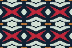 Motiv Ikat nahtlos Muster Stickerei Hintergrund. Ikat Muster geometrisch ethnisch orientalisch Muster traditionell.aztekisch Stil abstrakt Vektor Design zum Textur, Stoff, Kleidung, Verpackung, Sarong.