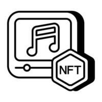 perfekt Design Symbol von nft Musik- vektor