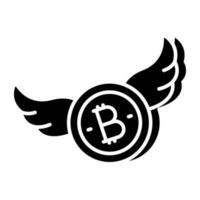 perfekt Design Symbol von fliegend Bitcoin vektor