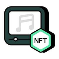 perfekt Design Symbol von nft Musik- vektor