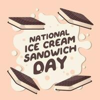 National Eis Sahne Sandwich Tag Design Vorlage zum Feier. glücklich Eis Sahne Sandwich Tag. Eis Sahne Sandwich Vektor Illustration.