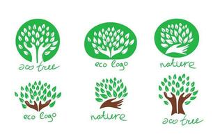 Pflege Baum Symbol Logo Design element.protect natur.vektor Illustration. vektor