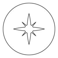 Star Funke Symbol im Kreis runden schwarz Farbe Vektor Illustration Bild Gliederung Kontur Linie dünn Stil