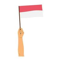 Vektor Illustration von feiern Indonesien Unabhängigkeit Tag halten indonesisch Flagge