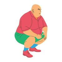 Vektor Illustration von ein Fett Person Charakter, Überschuss Fett
