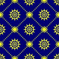 Gelb und Blau nahtlos Hälfte fallen Blumen- Muster vektor