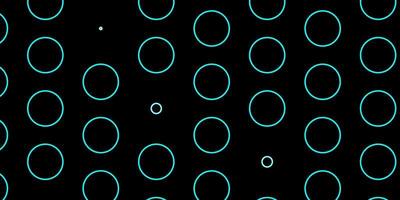 dunkelblauer grüner Vektorhintergrund mit Kreisillustration mit einem Satz leuchtender bunter abstrakter Kugelmuster für Broschüren-Broschüren vektor