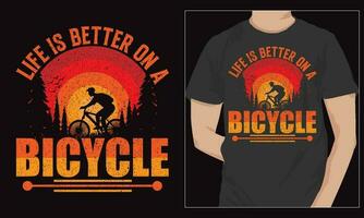 Leben ist besser auf ein Fahrrad Fahrrad Vektor t Hemd Design