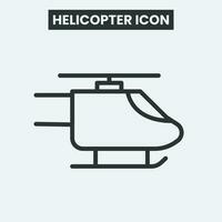 helikopter ikon på vit bakgrund. översikt helikopter ikon. minimal och premie helikopter ikon. eps 10 vektor. vektor
