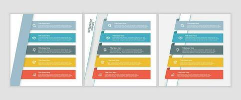 enkel och ren presentation business infographic designmall med 5 barer med alternativ vektor