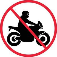 Nein Motorrad Symbol. Verbot unterzeichnen. Beschränkung Symbol. vektor