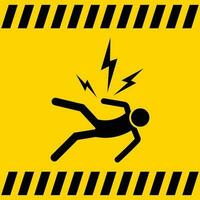risk av elektrisk chock varning tecken ikon vektor