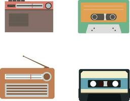 retro radio stereo. färgrik illustration på vit bakgrund. vektor illustration