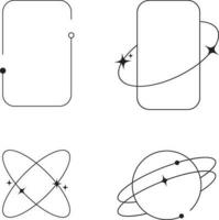 Monoline minimalistisch gestalten Sammlung zum Design Elemente Vorlagen. Vektor Illustration