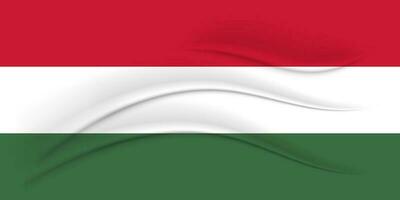 National Flagge von Ungarn mit Seide Wirkung. ungarisch Flagge. 3d Illustration, Vektor