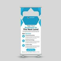 korporativ modern minimal Geschäft rollen oben Banner Design standee Banner Vorlage kostenlos Vektor