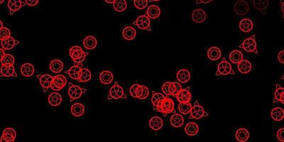 dunkelroter Vektorhintergrund mit okkulten Symbolen vektor