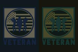 Veteran, Veteran Liebhaber Shirt, Militär- Shirt, 4 .. von Juli, Heer Veteran Flagge T-Shirts, Veteran USA Militär, Veteran Papa Opa, Denkmal Tag Geschenk, uns Veteran vektor