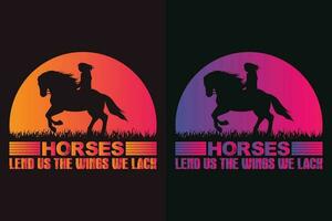 hästar låna oss de vingar vi brist, häst skjorta, häst älskare skjorta, djur- älskare skjorta, bruka skjorta, jordbrukare skjorta, häst t-shirt, gåva för häst ägare, gåva för henne, gåva för häst älskande vektor