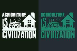 Landwirtschaft ist Zivilisation, Farmer T-Shirt, Landwirtschaft Shirt, Bauernhof Shirt, Kuh Liebhaber Shirt, Kuh Shirt, Bauernhof Leben T-Shirt, Bauernhof Tiere Shirt, Landwirtschaft, Tier Liebhaber Shirt, Farmer Geschenke vektor