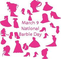National Barbie Tag Vektor Illustration.