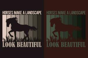 hästar göra en landskap se skön, häst skjorta, häst älskare skjorta, djur- älskare skjorta, bruka skjorta, jordbrukare skjorta, häst t-shirt, gåva för häst ägare, gåva för henne, gåva för häst älskande vektor