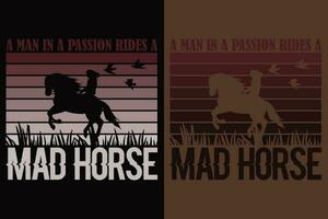 ein Mann im ein Leidenschaft Fahrten ein wütend Pferd, Pferd Shirt, Pferd Liebhaber Shirt, Tier Liebhaber Shirt, Bauernhof Shirt, Farmer Shirt, Pferd T-Shirt, Geschenk zum Pferd Eigentümer, Geschenk zum ihr, Geschenk zum Pferd Liebhaber vektor