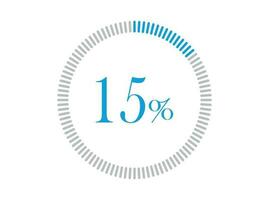 15 procent läser in. 15 procent läser in cirkel diagram infographics vektor, procentsats redo till använda sig av för webb design. vektor