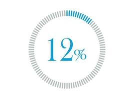 12 Prozent Wird geladen. 12 Prozent Wird geladen Kreis Diagramme Infografiken Vektor, Prozentsatz bereit zu verwenden zum Netz Design. vektor