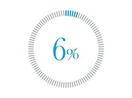 6 procent läser in. 6 procent läser in cirkel diagram infographics vektor, procentsats redo till använda sig av för webb design. vektor