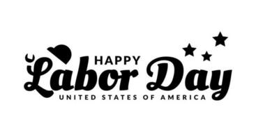 glücklich Arbeit Tag Beschriftung. Vorlage Design mit amerikanisch Flagge Dekoration, feiern USA Arbeitskräfte. vektor