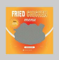 modern social media posta design mall för mat snabb kyckling. vektor