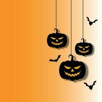 ein Halloween Hintergrund mit Kürbislaternen, Fledermäuse, und Krähen. vektor