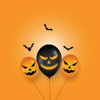 Halloween Banner mit Halloween Geist Luftballons, Spinne und Fledermaus. gruselig Luft ballons.website gespenstisch oder Banner Vorlage.Vektor Illustration eps10 vektor