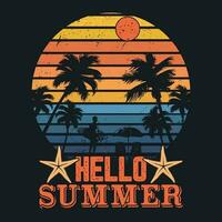 Hallo Sommer- T-Shirt Design, T-Shirt Design Vektor