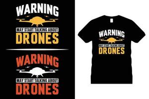 fliegend Drohne T-Shirt Design. verwenden zum T-Shirt, Tassen, Aufkleber, Karten, usw. vektor