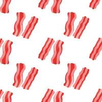 bacon skivor färsk frukost bakgrund textil- mönster vektor