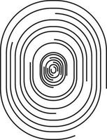 makro av fingeravtryck ikon vektor illustration. tumme tecken av symbol fingermärke svart rader