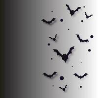 halloween-nachthintergrund mit fledermaus und vollmond vektor