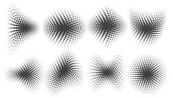 cirkel halvton. abstrakt prickad cirklar, runda halvtoner geometrisk prickar lutning och pop- konst textur. punkt spray gradering uppsättning. illustration halvton lutning fick syn på, effekt runda vektor