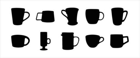 Silhouette Tasse Illustration Vektor einstellen