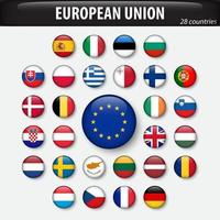 Flaggen der Europäischen Union und der Mitglieder. vektor